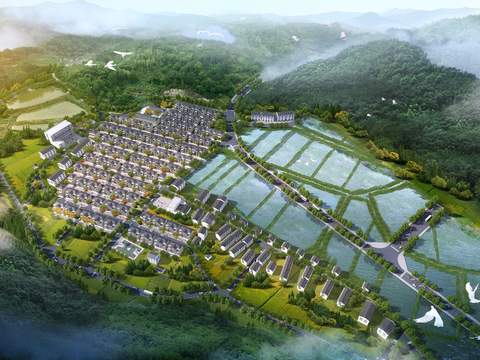  新中式别墅区psd 