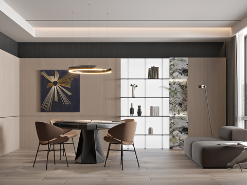  棋牌室 麻将室3d模型 