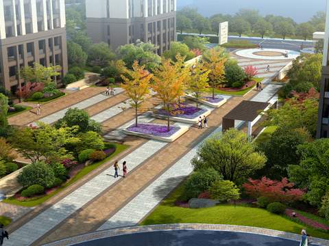  现代公园园林景观psd 