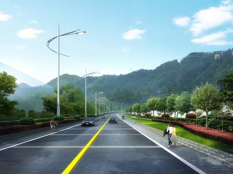  美丽乡村公路psd 