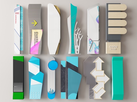  商业广场地标 指示牌 导视牌3d模型 