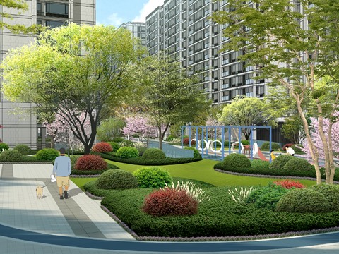  现代公园园林景观psd 