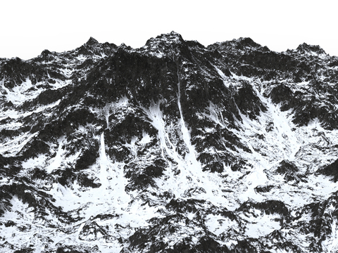  雪景 雪山3d模型 