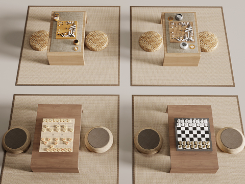  象棋 围棋 国际象棋3d模型 