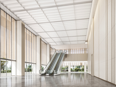  公司大堂 写字楼3d模型 