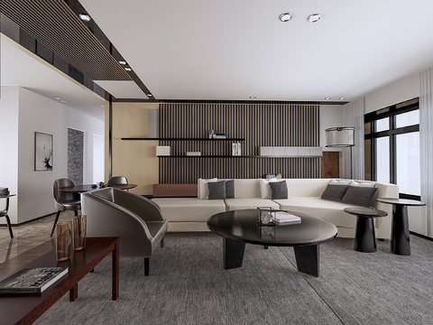  唐忠汉-现代客厅3d模型 