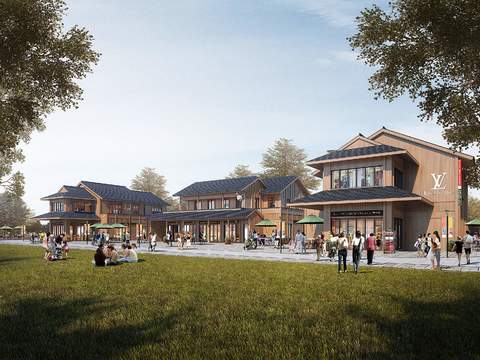  现代商业街外观景观psd 