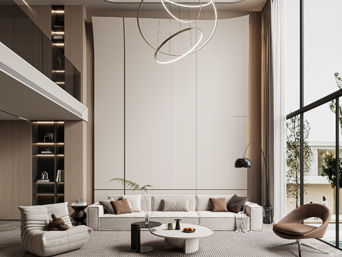  别墅客厅 别墅大堂3d模型 