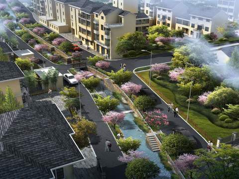  现代道路桥梁鸟瞰psd 