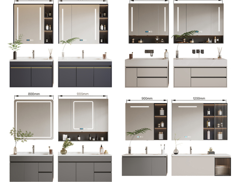 台盆 镜柜 洗手台3d模型