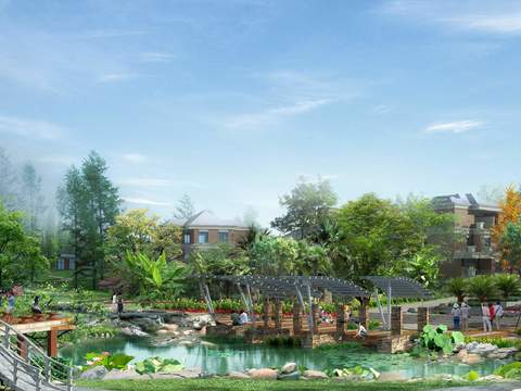  现代公园园林景观psd 