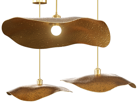  现代荷叶吊灯3d模型 