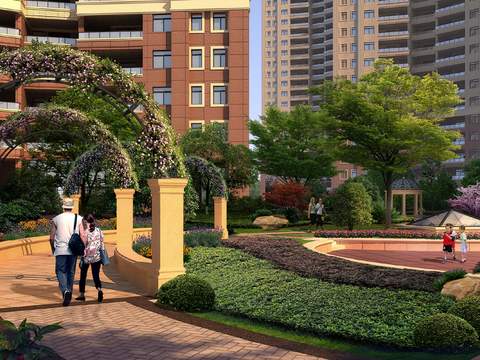  现代小区公园滑滑梯psd 