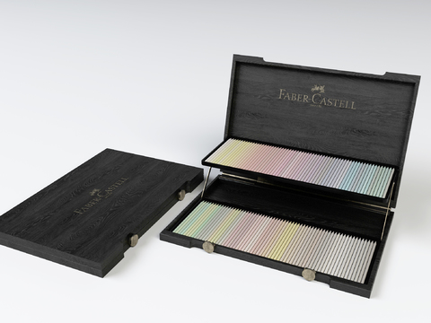  现代美术画笔彩铅3d模型 