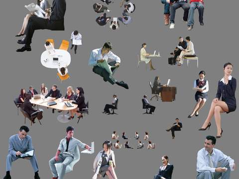  现代办公商务人物psd 