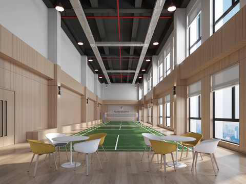  羽毛球馆 运动馆 体育馆3d模型 