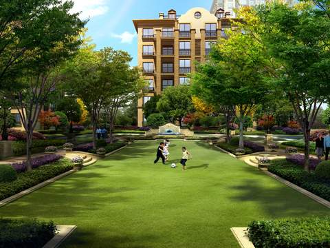  现代公园草坪游玩psd 