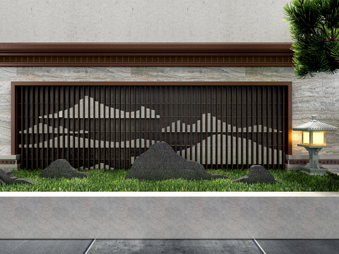  新中式园林景观小品3d模型 