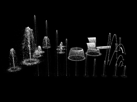  现代水景喷泉3d模型 