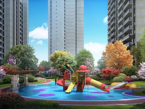  小区住宅滑滑梯psd 