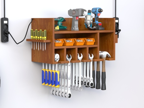  工具箱 电转 扳手 锤子 轮胎 螺丝3d模型 