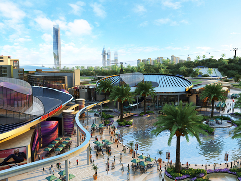  现代商业区景观3d模型 