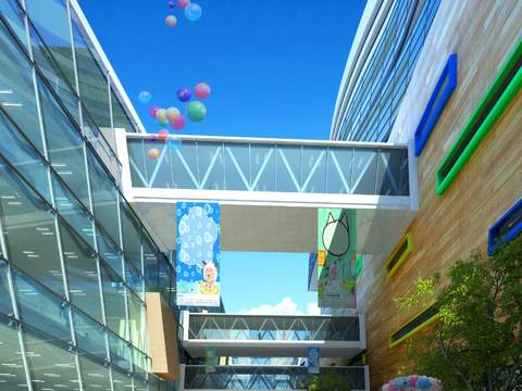  现代商业楼中庭psd 