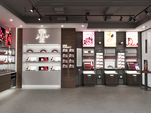  化妆品店 美妆店3d模型 