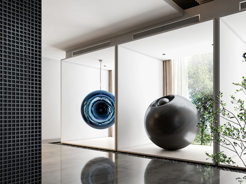  现代艺术装置雕塑3d模型 