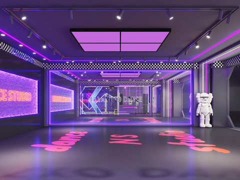 街舞教室 舞蹈室3d模型 