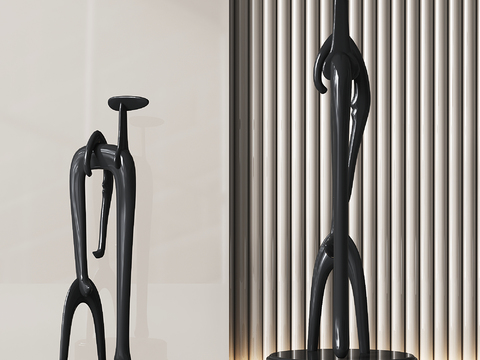  抽象雕塑 人物摆件3d模型 