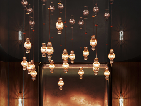  现代水晶吊灯3d模型 