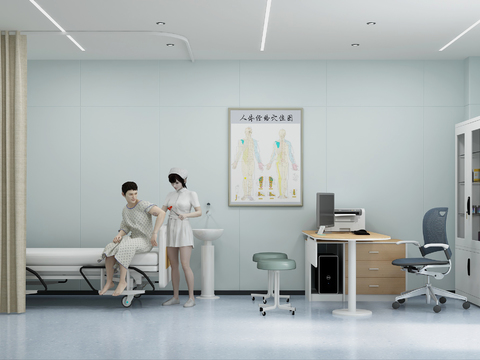  现代医院病房 诊室3d模型 