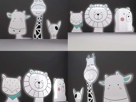  现代儿童卡通壁灯3d模型 