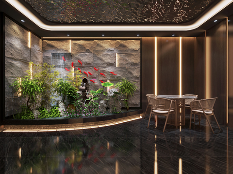  洗浴中心 休息区 景观小品3d模型 