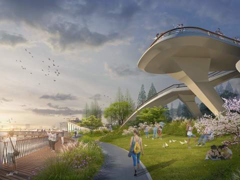  现代公园园林景观psd 