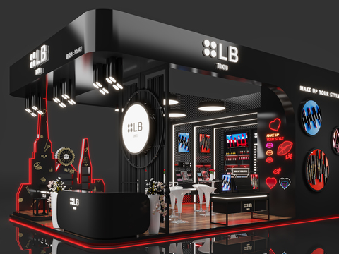  化妆品店 彩妆店3d模型 