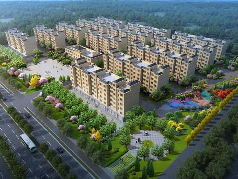  住宅区鸟瞰psd 