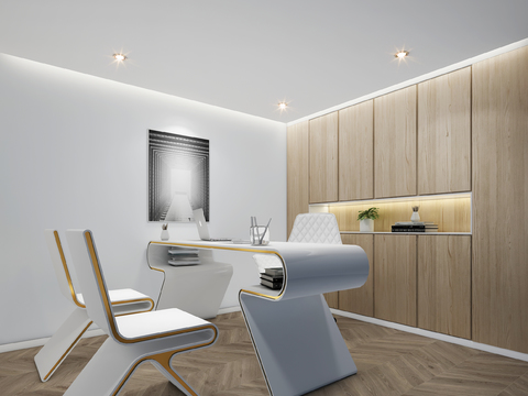  现代心理咨询师诊室3d模型 