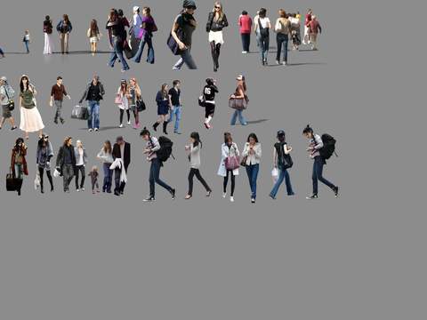  现代都市人物psd 