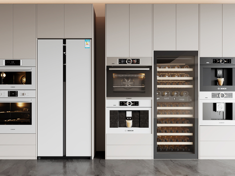  烤箱 蒸箱 冰箱柜 厨房电器3d模型 