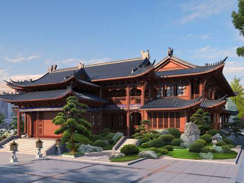  中式园林景观PSD 