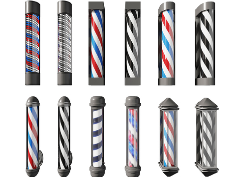  美发旋转灯 发廊灯3d模型 