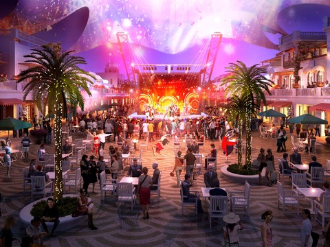  现代沙滩商业广场入口舞台psd 