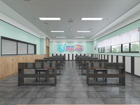  古筝 钢琴教室 培训机构3d模型 