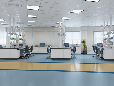  现代医院实验室3d模型 