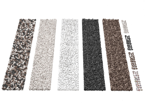  鹅卵石 石子路 碎石子3d模型 