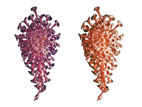  病毒艺术珊瑚壁灯3d模型下载 抽象对称设计 现代风格装饰 