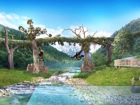  贡山景区 跌水景观psd 