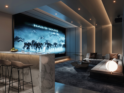  影音室 视听室 家庭影院3d模型 